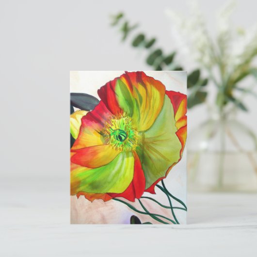 Poppy Art macro-papaver Briefkaart (Staand voorkant)
