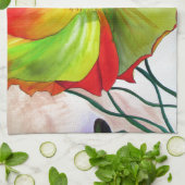 Poppy Art macro-papaver Theedoek (Gevouwen)