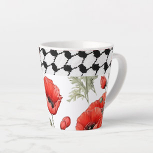 Poppy avec le Palestinien Hattah Latte Mug