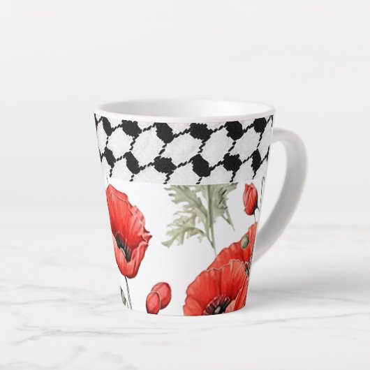 Poppy avec le Palestinien Hattah Latte Mug (Angle droit)