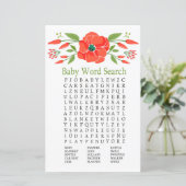 Poppy Baby shower Word Search Game (Staand voorkant)
