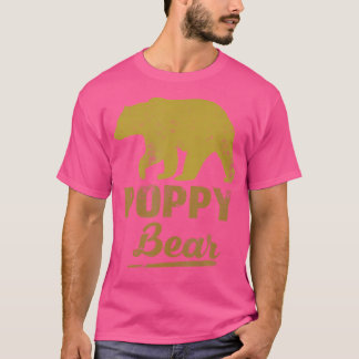 Poppy Beer Papa Beer Vaderdag Vist Camping T-shirt