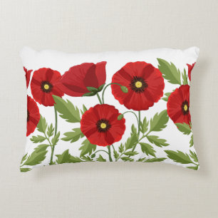 Poppy bloeiende vrolijke zomerbloemen accent kussen
