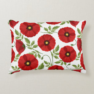 Poppy bloeiende vrolijke zomerbloemen accent kussen