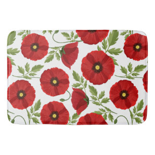 Poppy bloeiende vrolijke zomerbloemen badmat