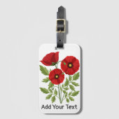 Poppy bloeiende vrolijke zomerbloemen bagagelabel (Voorkant (verticaal))