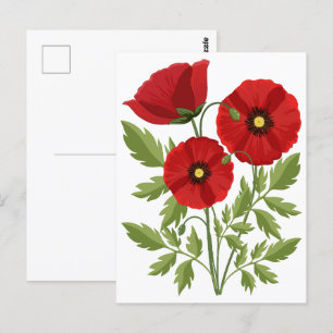 Poppy bloeiende vrolijke zomerbloemen briefkaart