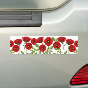 Poppy bloeiende vrolijke zomerbloemen bumpersticker