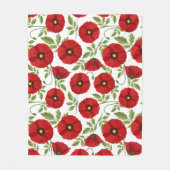 Poppy bloeiende vrolijke zomerbloemen fleece deken (Voorkant)