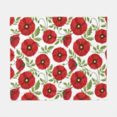 Poppy bloeiende vrolijke zomerbloemen fleece deken (Voorkant (Horizontaal))