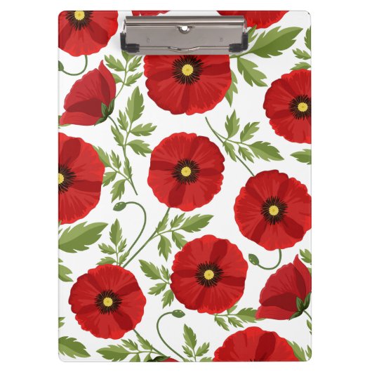 Poppy bloeiende vrolijke zomerbloemen klembord (Voorkant)