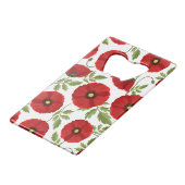 Poppy bloeiende vrolijke zomerbloemen kredietkaart flessenopener (Voorkant Gekanteld)