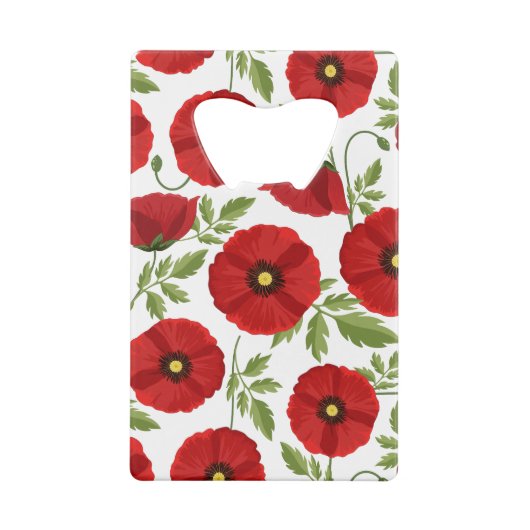 Poppy bloeiende vrolijke zomerbloemen kredietkaart flessenopener (Achterkant)