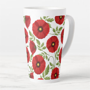 Poppy bloeiende vrolijke zomerbloemen latte mok