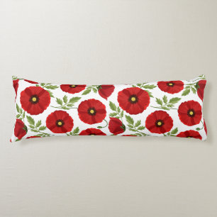 Poppy bloeiende vrolijke zomerbloemen lichaamskussen
