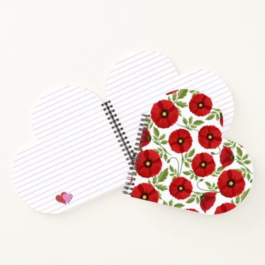 Poppy bloeiende vrolijke zomerbloemen notitieboek (Binnen)