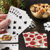 Poppy bloeiende vrolijke zomerbloemen pokerkaarten (Insitu)