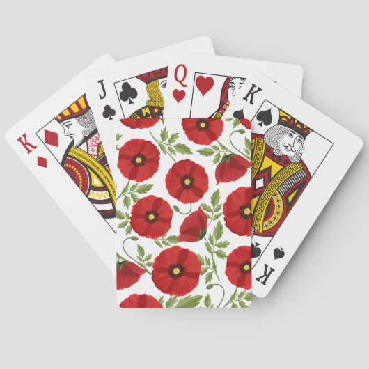 Poppy bloeiende vrolijke zomerbloemen pokerkaarten (Achterkant)
