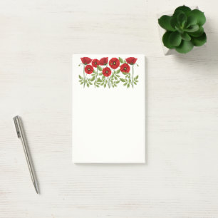 Poppy bloeiende vrolijke zomerbloemen post-it® notes