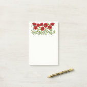 Poppy bloeiende vrolijke zomerbloemen post-it® notes (Op bureau)