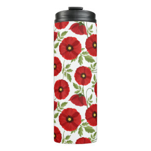 Poppy bloeiende vrolijke zomerbloemen thermosbeker