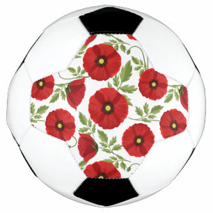 Poppy bloeiende vrolijke zomerbloemen voetbal