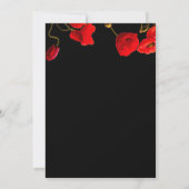 Poppy Bloemen Bloemen Rood Zwart Unieke bruiloft Kaart (Achterkant)