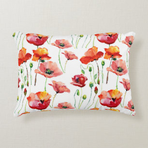 Poppy Blossom: eenvoudige naadloze achtergrond. Accent Kussen