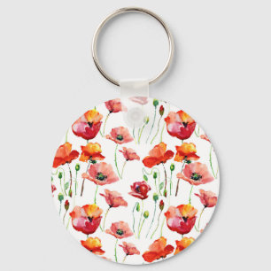 Poppy Blossom: eenvoudige naadloze achtergrond. Sleutelhanger
