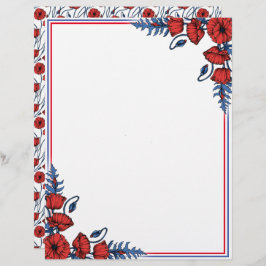 Poppy Bouquet Letterhead
