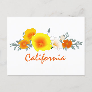 Poppy Bouquet met California Text Briefkaart