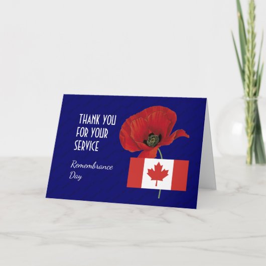 Poppy | CANADA Veterans | HERDENKINGSDAG Bedankkaart (Voorkant)