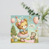 POPPY ~ Carte d'anniversaire ~ Ours en peluche ~ C (Debout devant)