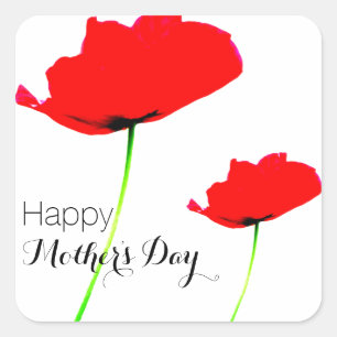 POPPY Collectie 01 Moederdag Square Stickers