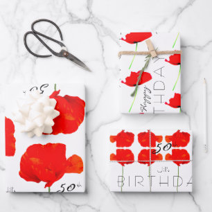 POPPY Collectie 50th Birthday gepersonaliseerde WP Inpakpapier Vel