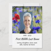 Poppy Cornflower Meadow  Memorial Pocket Keepsake Kaart (Achterkant)