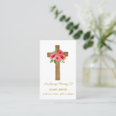 Poppy Cross Memorial Funeral Prayer Card Visitekaartje (Staand voorkant)
