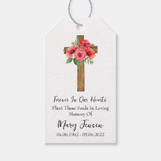 Poppy Cross Memorial Funeral Seed Packet  Cadeaulabel