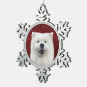 Poppy de samojeed tin sneeuwvlok ornament (Rechts)