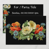 Poppy et Cornflowers Invitations florales personna (Devant / Derrière)