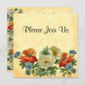 Poppy et Cornflowers Invitations florales personna (Devant / Derrière)