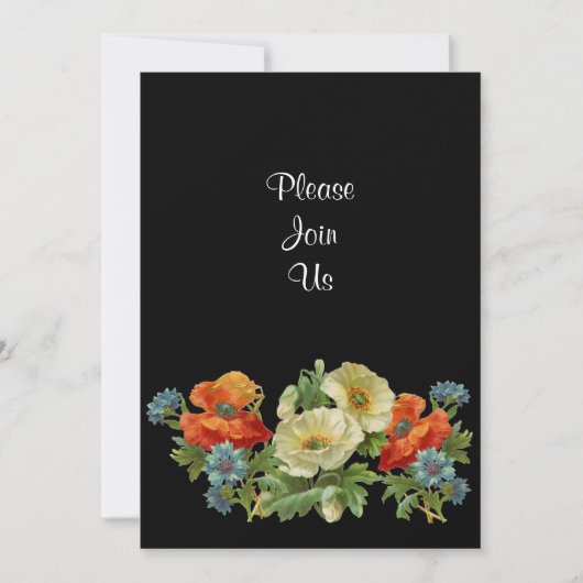 Poppy et Cornflowers Invitations florales personna (Devant)