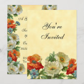 Poppy et Cornflowers Invitations florales personna (Devant / Derrière)