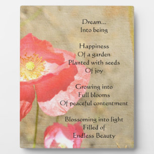 Poppy Expressions Happiness Foto Plaque Fotoplaat