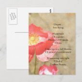 Poppy Expressions Happiness Poem Carte postale (Devant / Derrière)