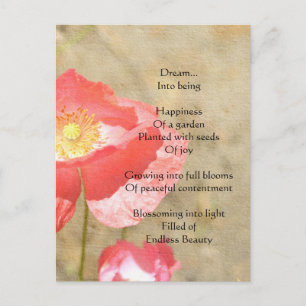 Poppy Expressions Happiness Poem Carte postale