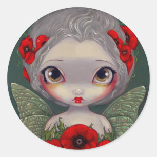 "Poppy Fairy"-sticker Ronde Sticker