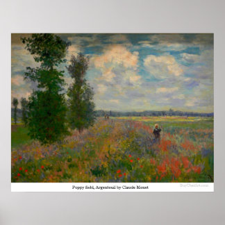 Poppy field, Argenteuil door Claude Monet Poster