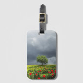 Poppy Field en Cloudy Sky Bagagelabel (Voorkant (verticaal))