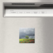 Poppy Field en Cloudy Sky Magneet (Insitu (Vaatwasser))